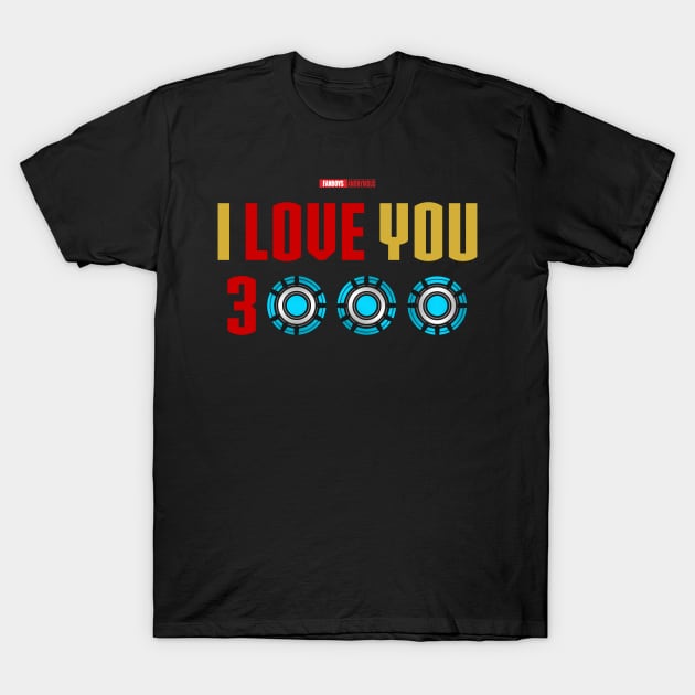 I Love You 3000 v3 (red gold flat) T-Shirt by Fanboys Anonymous